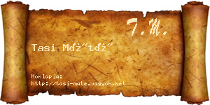 Tasi Máté névjegykártya